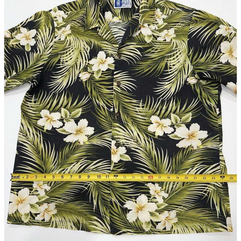 VTG Styled By RJC Button Up Shirt Men's XL Hibiscus Palms Hawaiian‎ USA Made - Picture 2 of 5